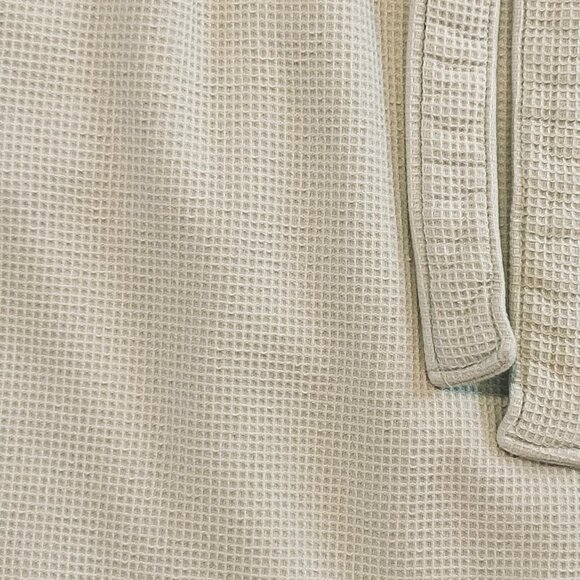 Yves Delorme Paris kimona robe Large unisex pale green waffle cotton luxury - Picture 7 of 10